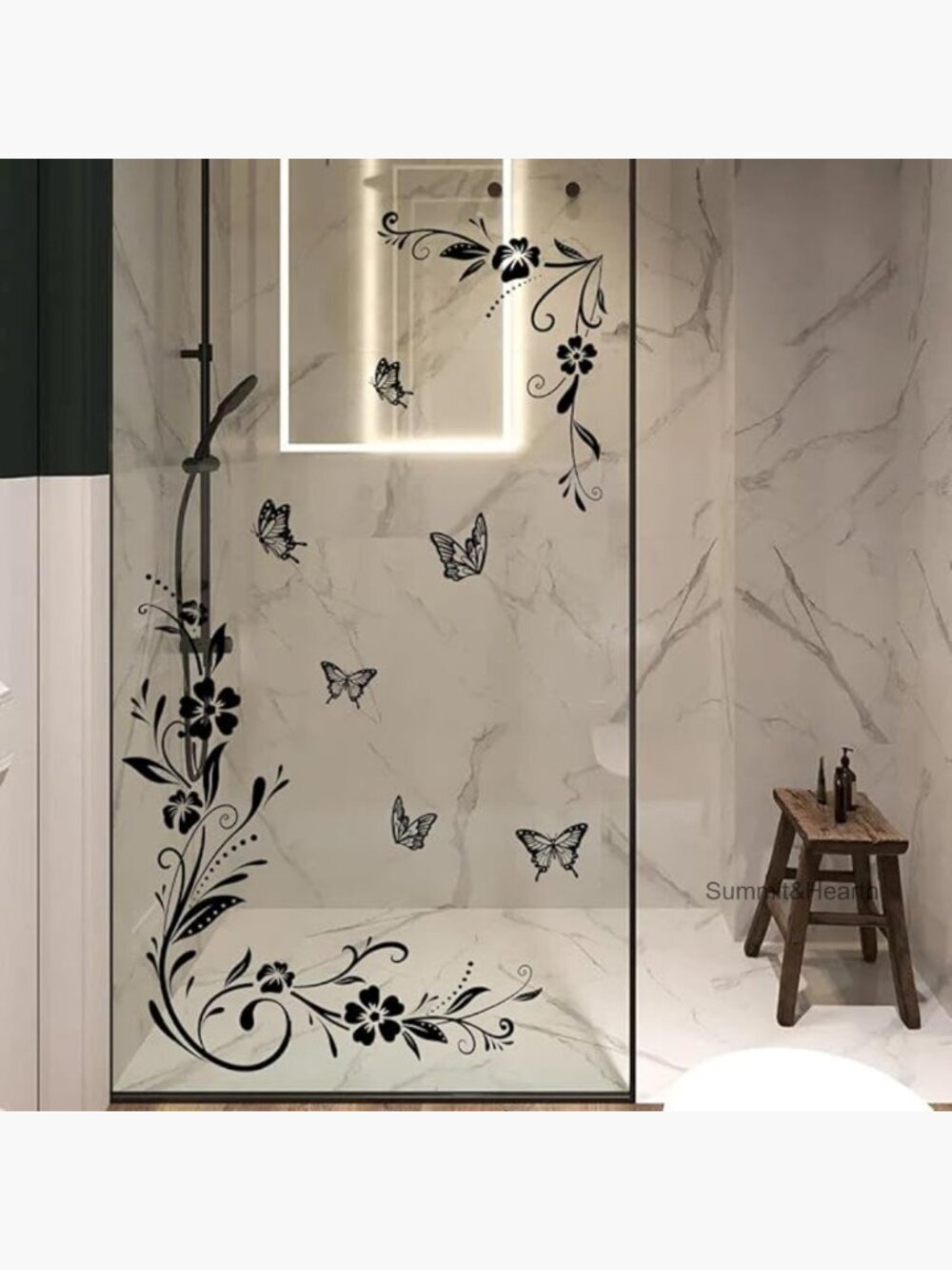 42 Inch Vinyl Wall Stickers Floral Butterfly Decals Window Cling Decor